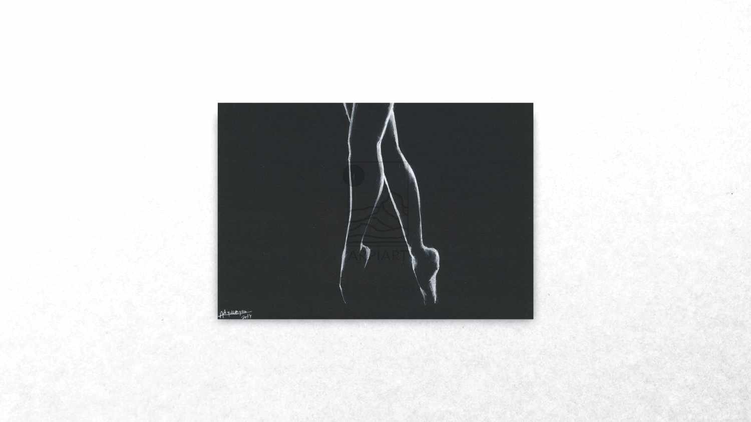 Chalk drawing of ballerina feet