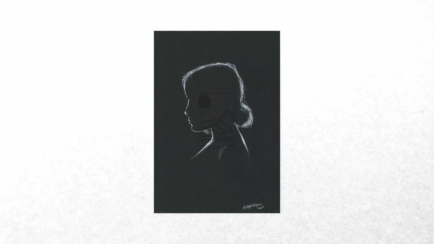 Chalk portrait of a woman